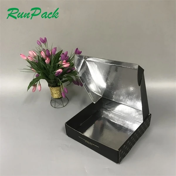 Aluminum foil corrugated box luxury mailer box custom design printing gift food box aircraft packaging supplier