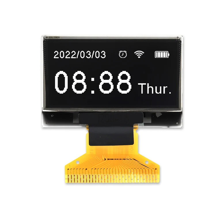 1.29 Inch 128x64 Dot white Color sealing-in with connector 30 Pins Support multiple Interface OLED display screen