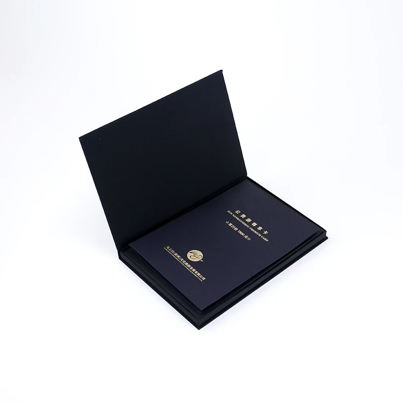 Luxury Gold Foil Custom Black Soft Touch Paper Credit Card Packaging Cardboard Box VIP Business Gift Card Boxes With Magnet