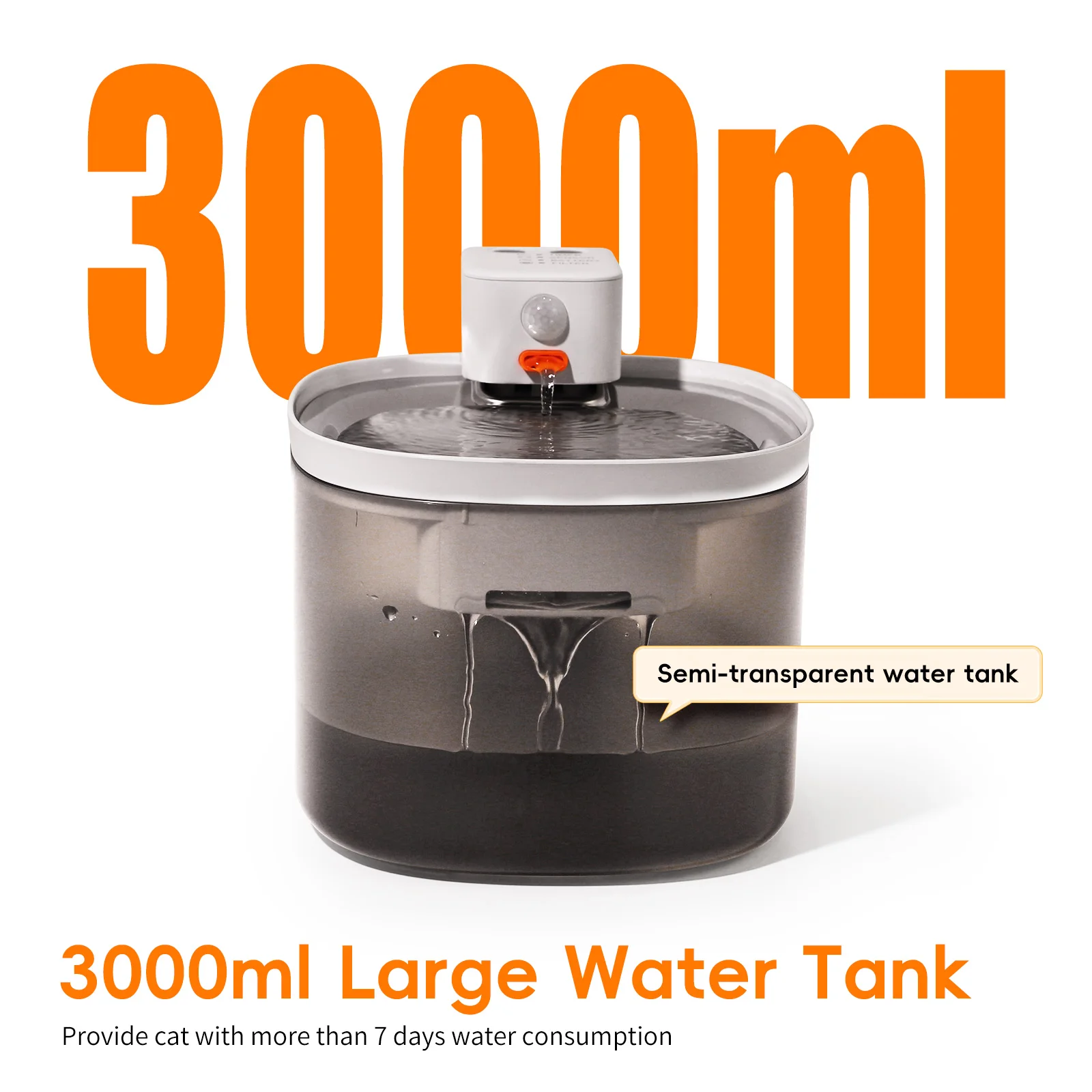 Stainless Steel Tray Auto Feeder For Cats 3L Capacity Water Fountain Sensor Mode Switch Pet Drinker Water Dispenser