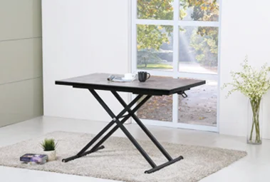 Tempered glass desktop metal base  dining adjustablift height lift multifunction coffee table up and down  table desk
