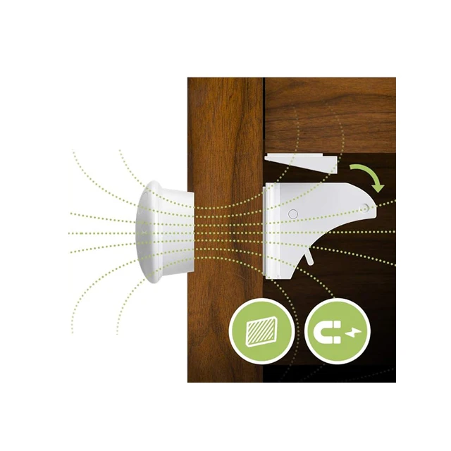 Hidden child safety lock with magnetic key plastic magnetic lock of cabinet drawer is suitable for baby and child safety