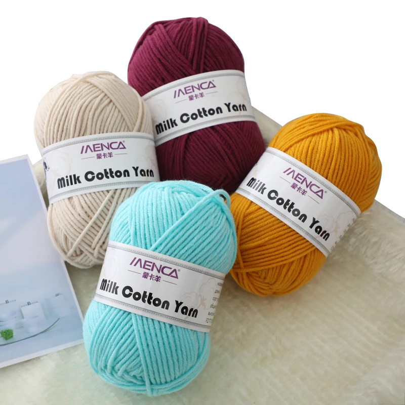 Milk Cotton Yarn 5ply for Hand Knitting Multi 92 Colors 12s/5 Middle Thickness 9# Needles Baby Yarns Thread