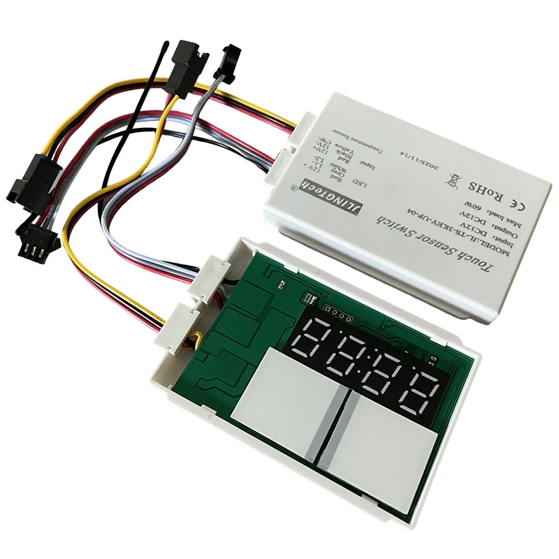 Mirror Touch Control Switch 60w 12v Double-key Touch Switch With Time Temperature Display Touch Switch