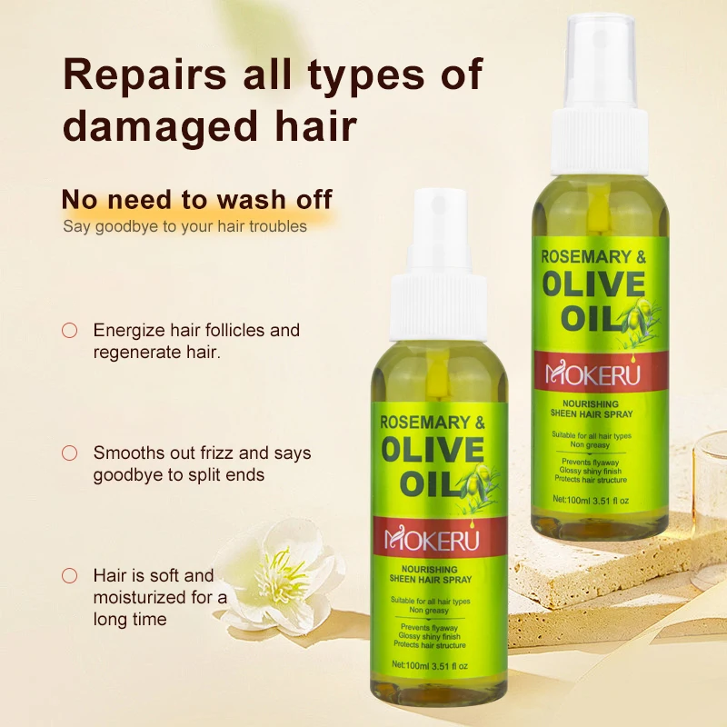 Rosemary and Olive Natural Hair Essential Oil Nourishing Sheen Hair Spray Help Hair growth