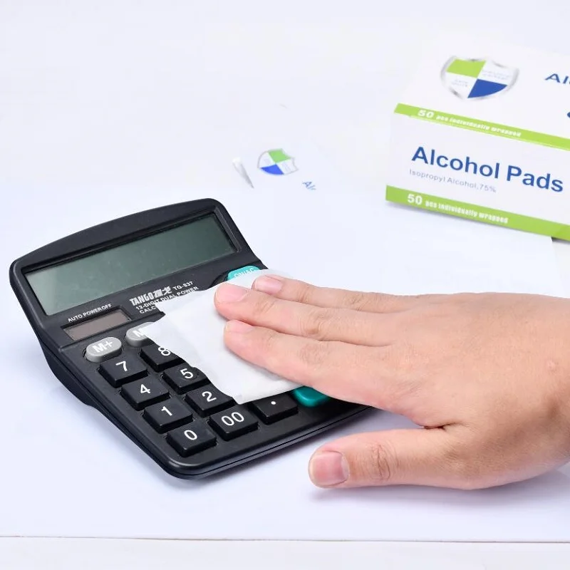 50pcs wet wipes Individually-Wrapped Cotton Swabs Non woven Alcohol Wipes Isopropyl Alcohol Prep Pads