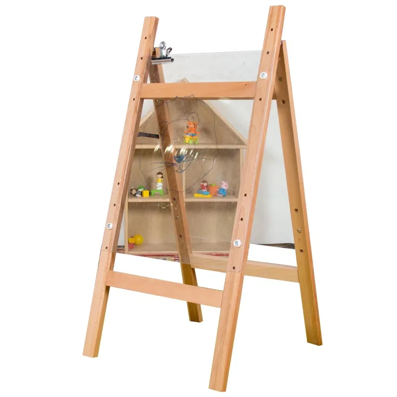Nashow Kid Wooden Drawing Easel Kids Easel Baby Wooden Easel Board Solid Wood Children Play Toy New Design Toddler Furniture