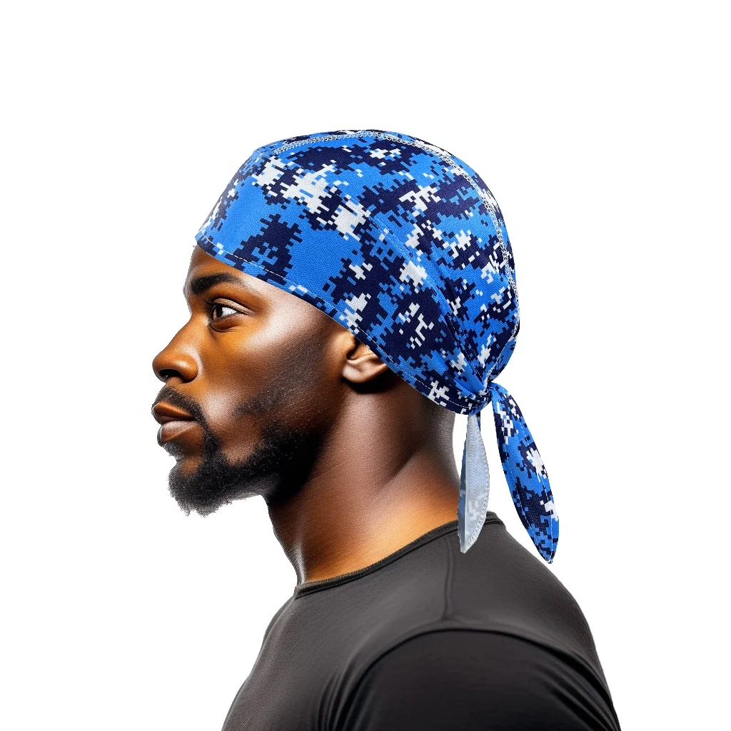 Durag wholesale custom logo custom designer durag for men hat helmet liner cycling durag printed pirate hat