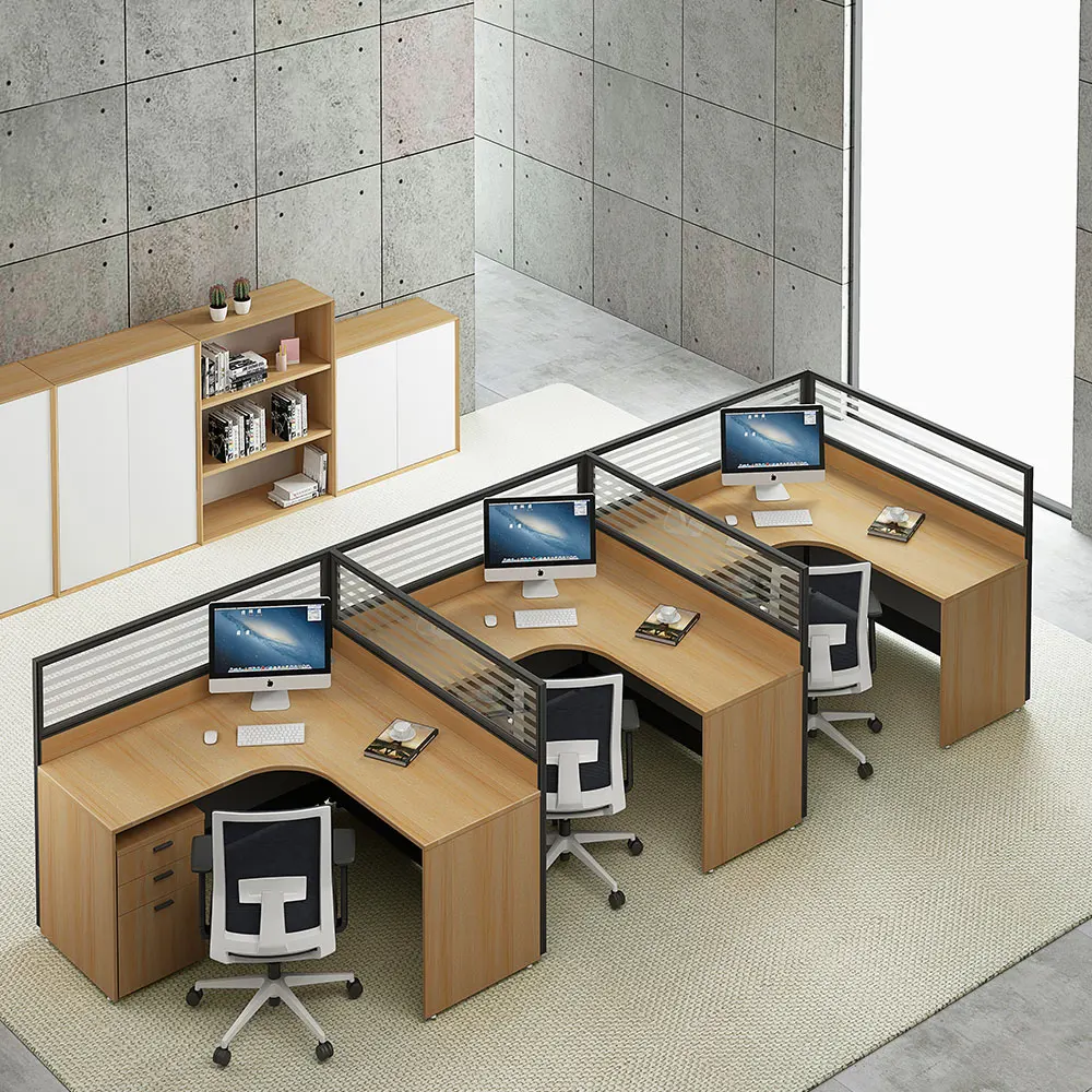Office cubicle dividers partitions 3 seater workstation office furniture price