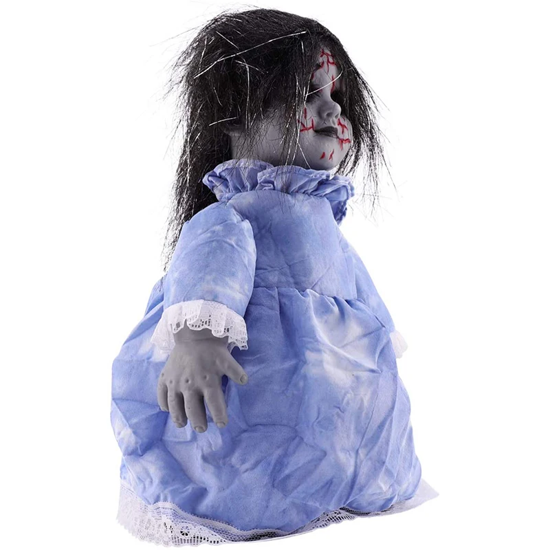 Amazon hot sell Custom ghost dolls for Halloween decoration electric plush toy  with moving and singing dolls for kids