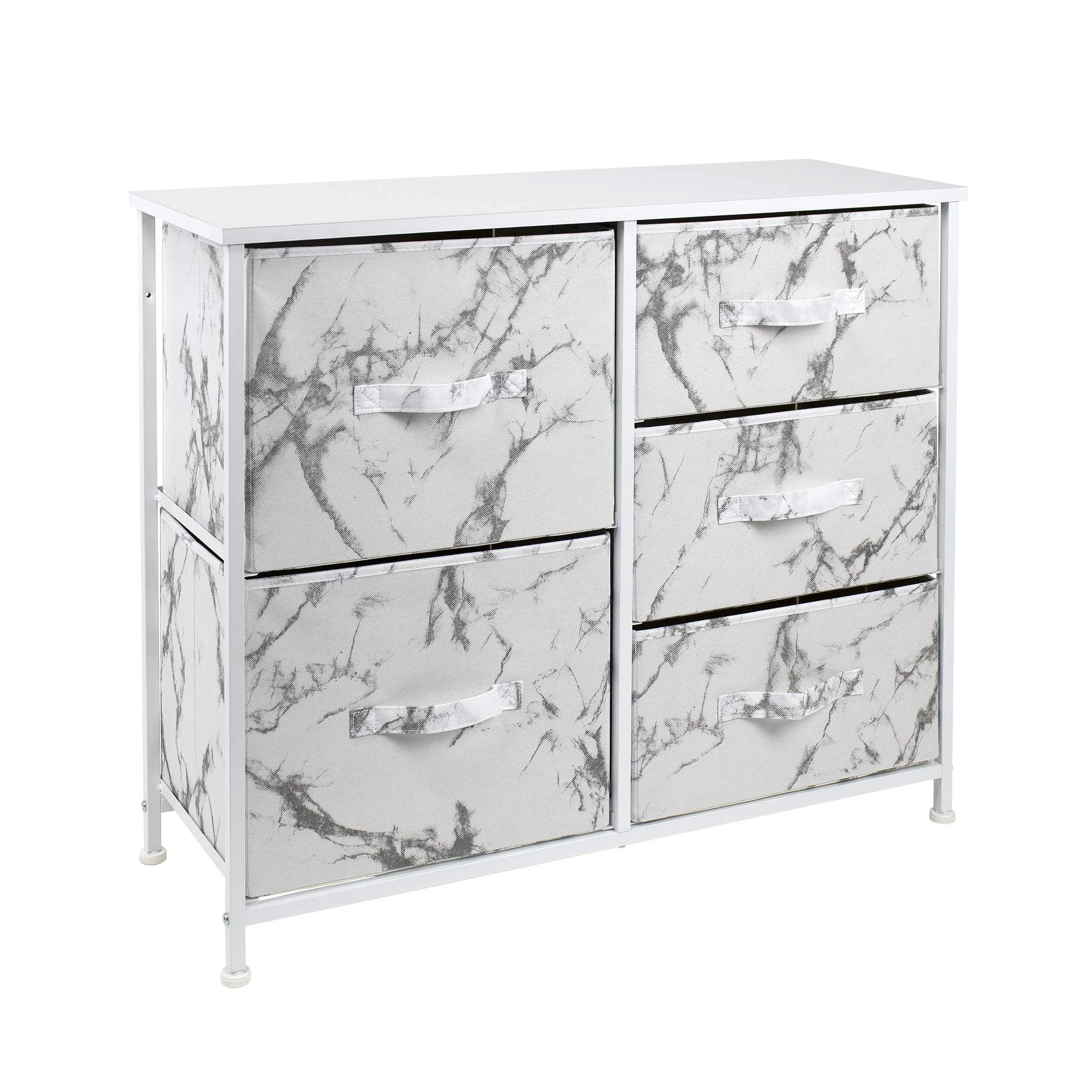 Modern 5 Foldable Drawers New Design Dresser Grey