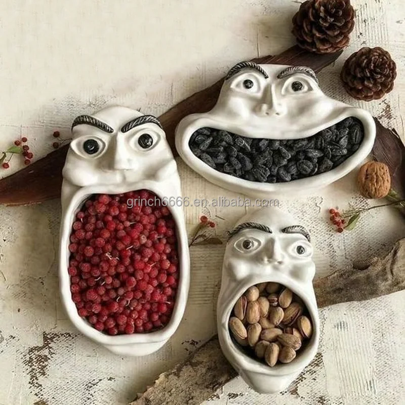 Ceramics ideas ceramics clay crafts pottery art face plate golden face Dishes Ceramic Dinner Plate