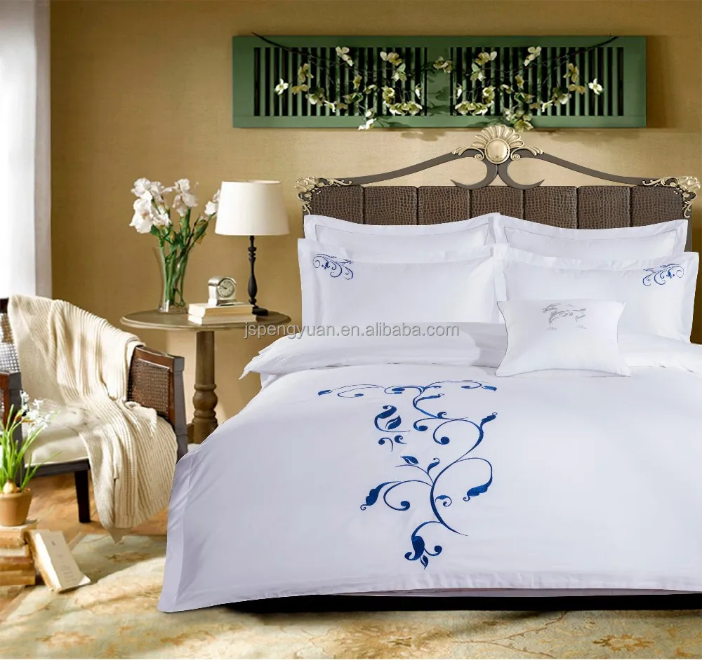 Percale Special Design Embroider Luxury Hotel Textile 5 star hotel Bedding Sheet
