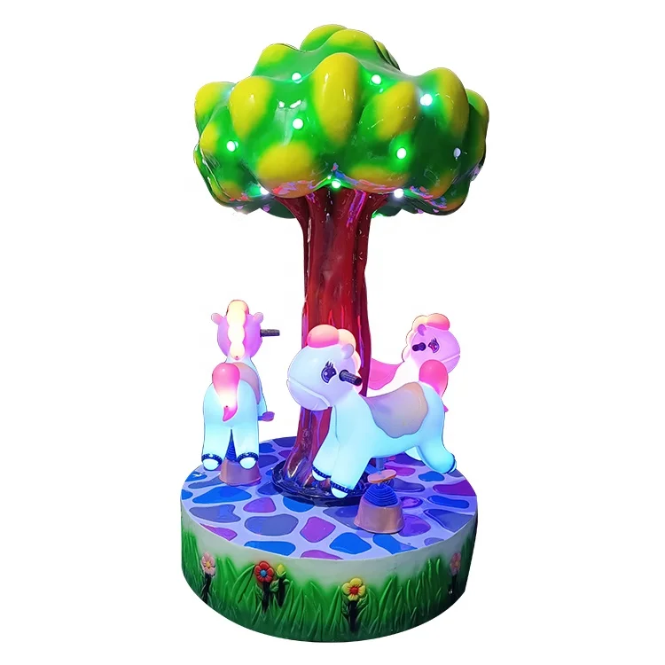 indoor backyard carousel  theme par carousel 3 seater kids carousel