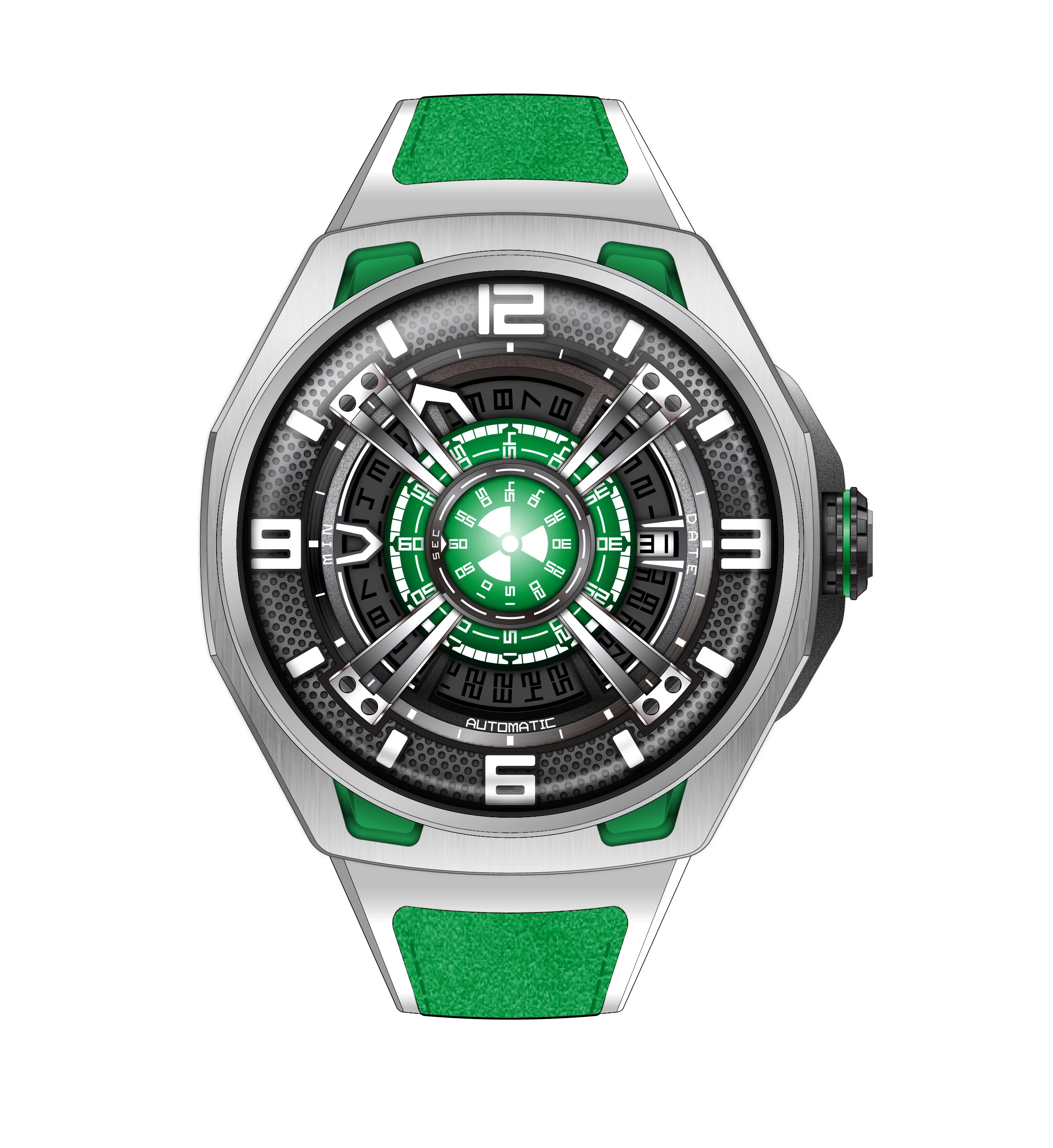 Luxury men watch  316l stainless steel automatic men watch with japan Miyota 8215 mechanical in Shenzhen Aiers Watch factory