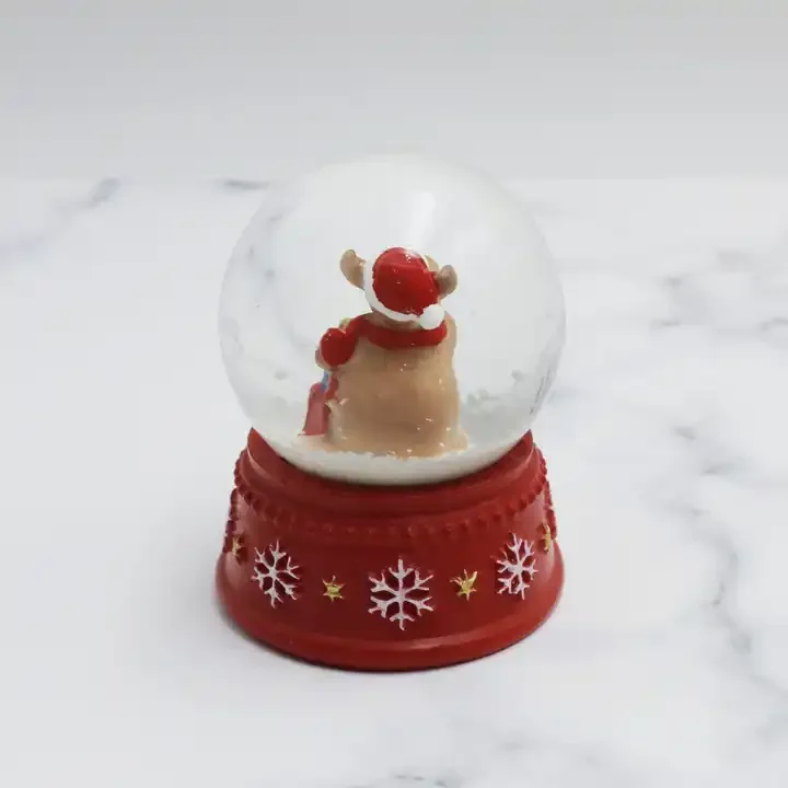 2024 Christmas decoration new snowing resin snowball lovely elk Christmas snowball