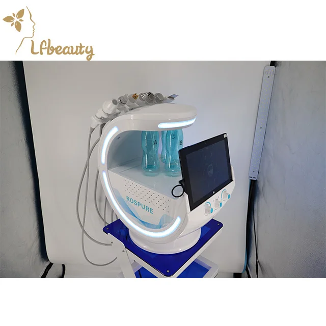Multifunctional smart ice blue facial skin care beauty oxygen sprayer facial deep cleaning machine crystals microdermabrasion