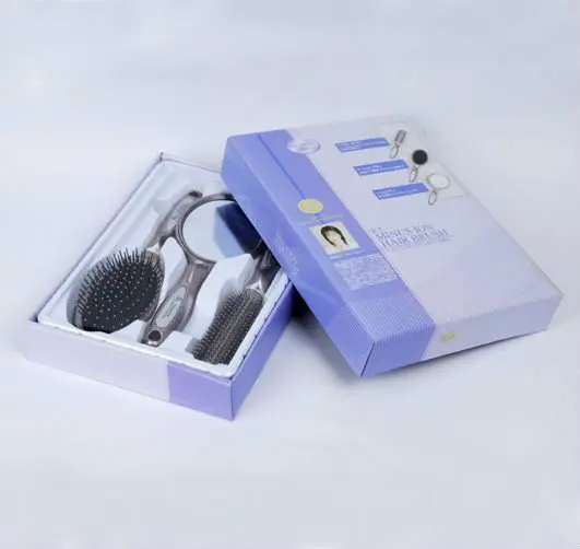 high quality japanese custom paddle brush metal bristle plastic brush hair comb brush set