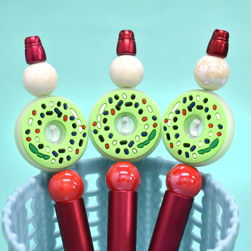 Wholesale Silicone Candy Focal Beaded Pen Keychains Diy Pens Beads Character Pvc Pen Making And Charms For Tops