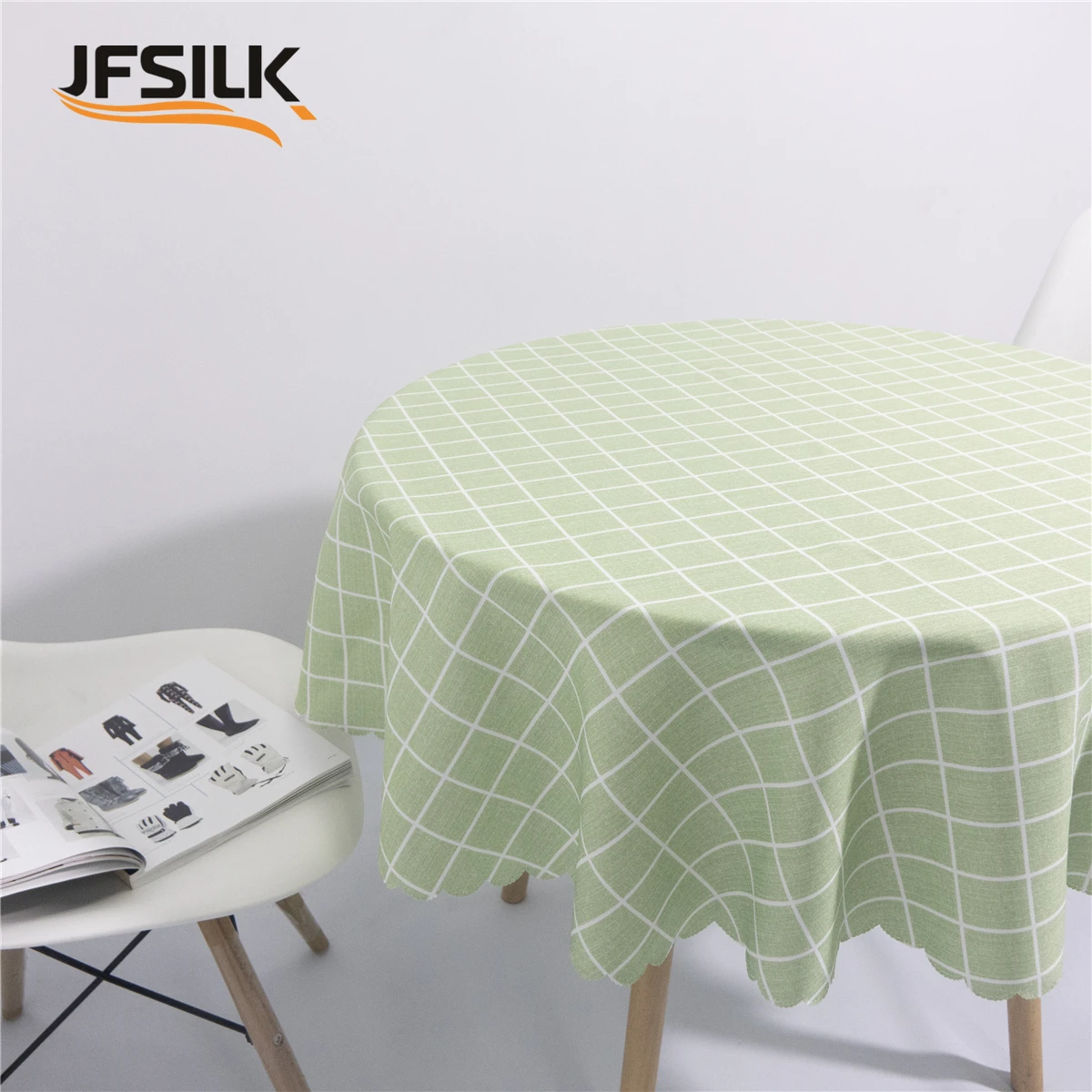 color on table cloth Waterproof round tablecloth with plaid tablecloth  table cloth textile nappe de table ronde