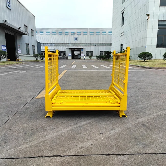 Q235 Material Heavy 1200kg Best Quality Warehouse Pallet Collapsible Metal Storage Rack Storage Cage Wire Mesh Container Pallet