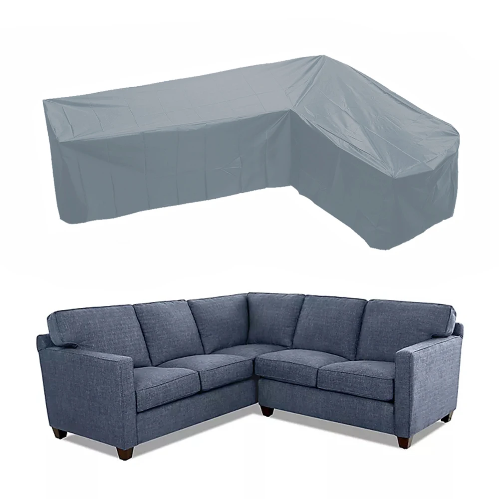 Oxford fabric Garden Furniture Cover Table Chair patio Sofa Waterproof outdoor furniture cover Grey L Shape