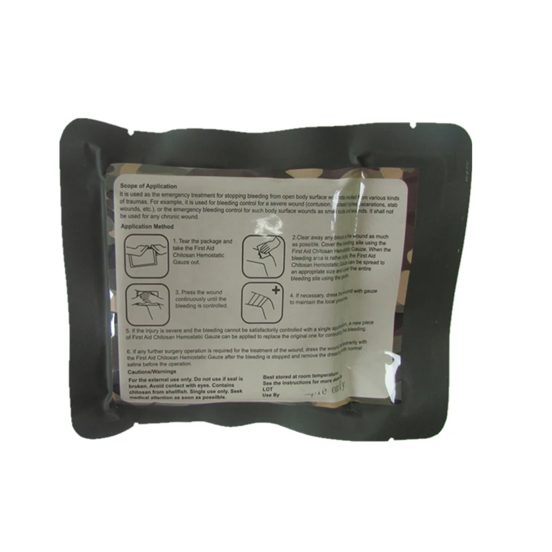 kaoline gemostatic x-ray gauze for emergency bleeding control