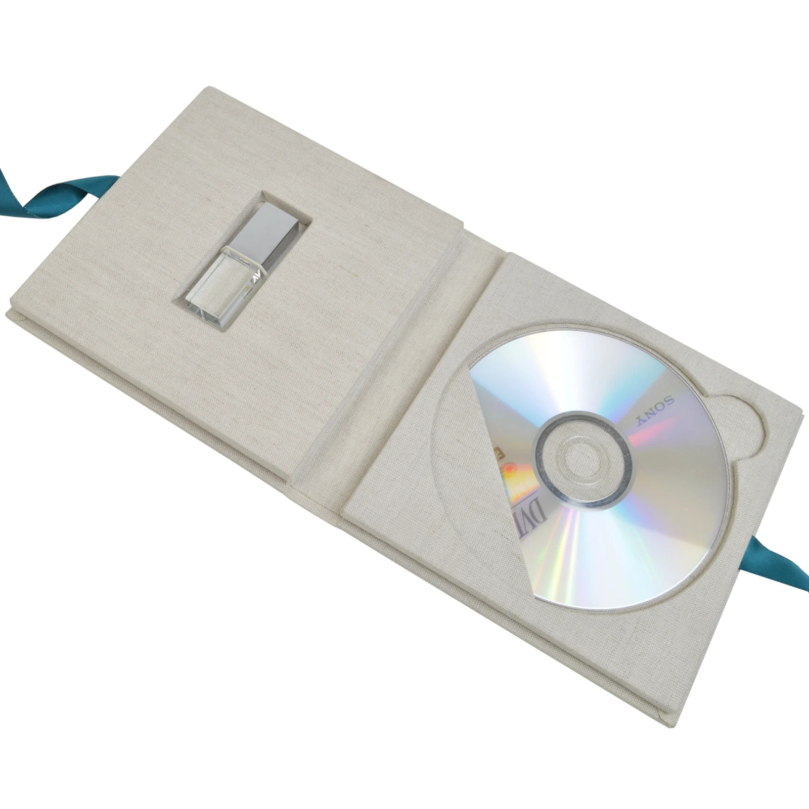 customize Linen USB DVD CD Case For Photographers