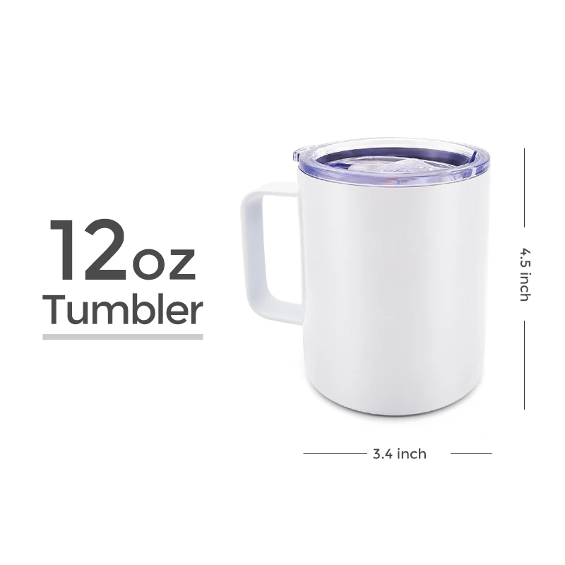 12 oz sublimation straight  stainless wine tumbler custom logo coffee mugs wholesale steel cup with lid