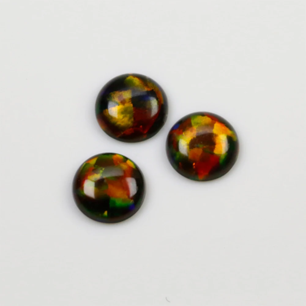 Gilson Created Opal Cabochons Opal for Glass Blowing 900℃ High Temperature Resist Round Flat Back Beads for Glass Art