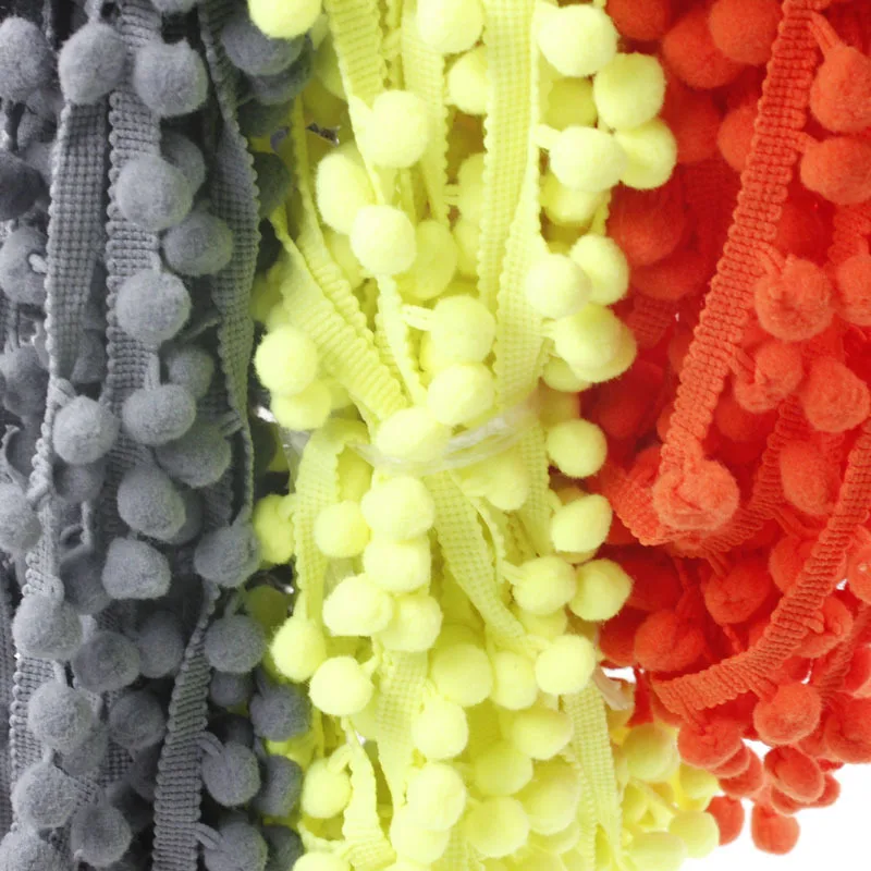 Красочные помпоны кружева смешанных цветов бахрома для одежды, шарики Помпона из хлопка