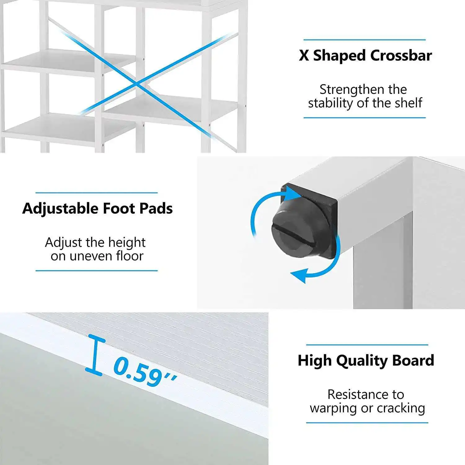 Industrial Bookshelf  8-Tier Bookcase Storage Shelves Organizer Modern Etagere Bookshelf Display Rack