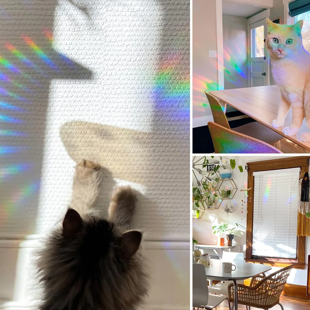 Star Butterfly Rainbow Window Film 3D Sun Catchers Wall Stickers for Home Bedroom Decoration Children Kids Motorcycle Sticker