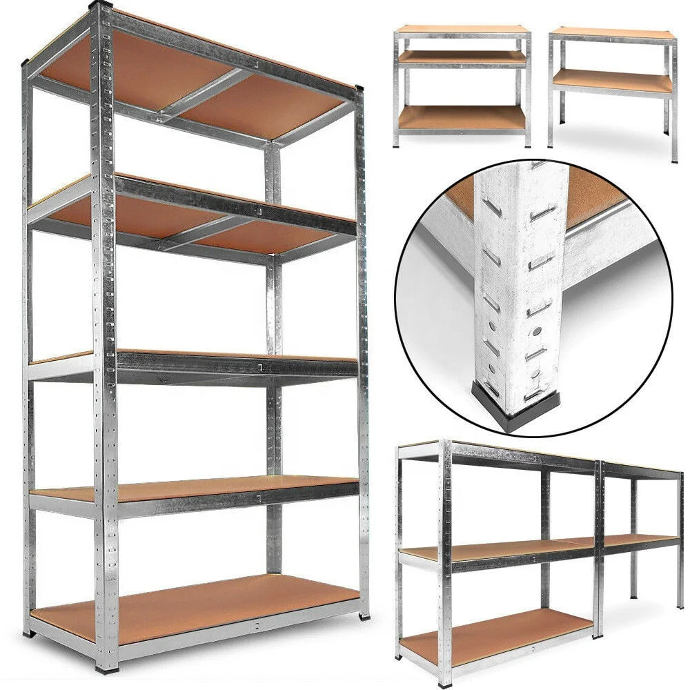 Boltless Zinc Frame Metal Storage Shelf Gpods Shelf 5 Layers 180x90x40cm 205kg Shelf