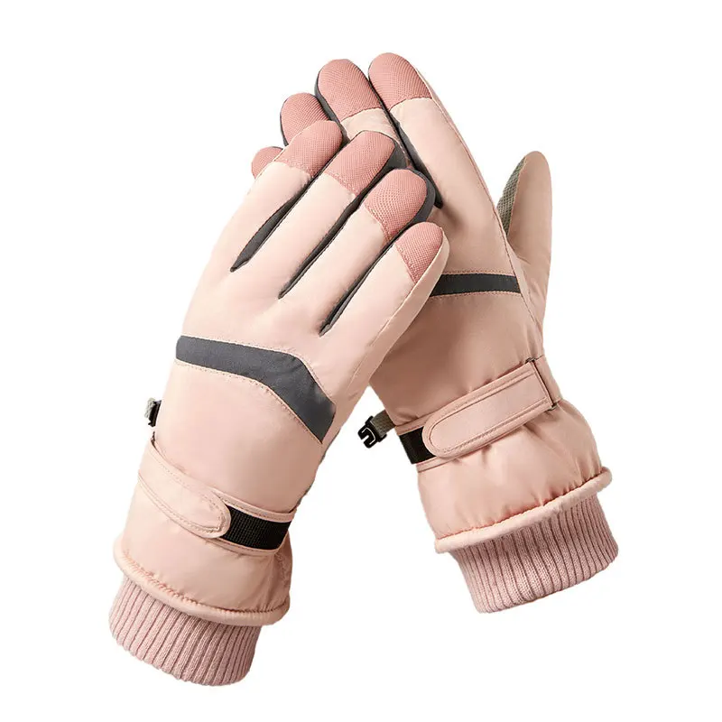 Модные стильные зимние женские перчатки, бархатные утолщенные непромокаемые шелковые перчатки