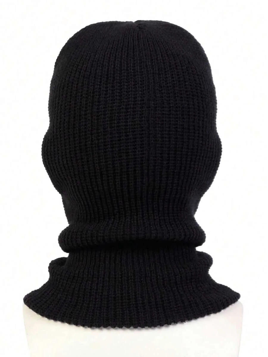 Windproof Warm Embroidered Knitted 3 Hole Knit Ski Mask Hat Five-Pointed trap star Full Face Ski Balaclava Hat With Custom Logo