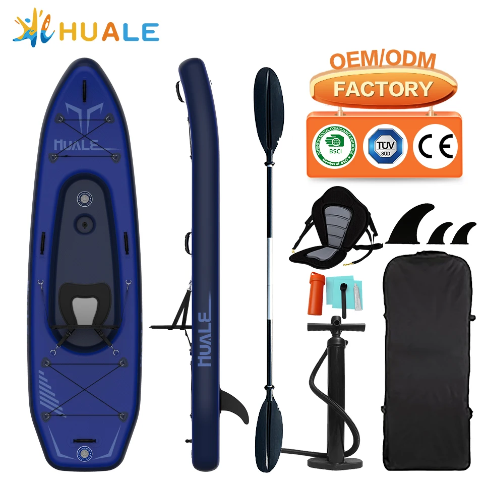 Wholesale Pvc Boat Tandem Kayak Inflatable Canoe 2 Person Inflatable Kayak Fishing Rowing Sightseeing Boat