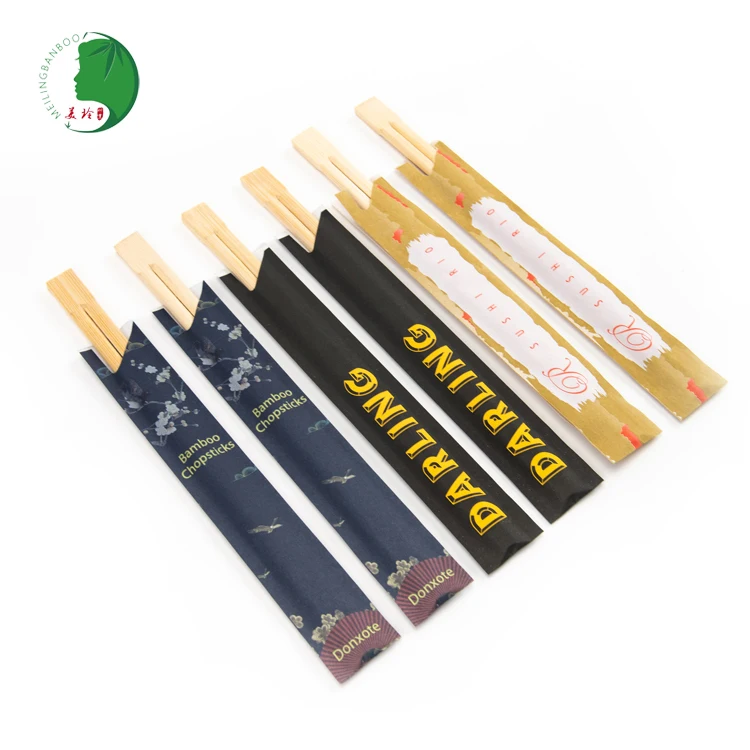 China Bamboo Round Hisoa Branded Twin Palillos Asiayucos Disposable Natural Chopsticks set Sushi Stick Unpack
