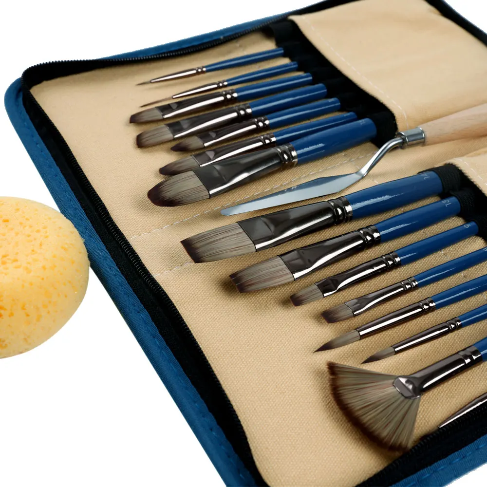 Artmate Premium Art Paint Brushes Set 18pcs for Acrylic Watercolor Oil Gouache Painting,Painting Brush Set,Paint Brush