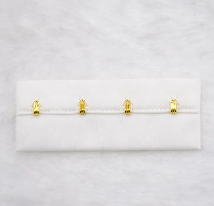 Customize colorful Hook and Eye Tape Bra underwear accessories 4 rows 4 hooks White Strap extender