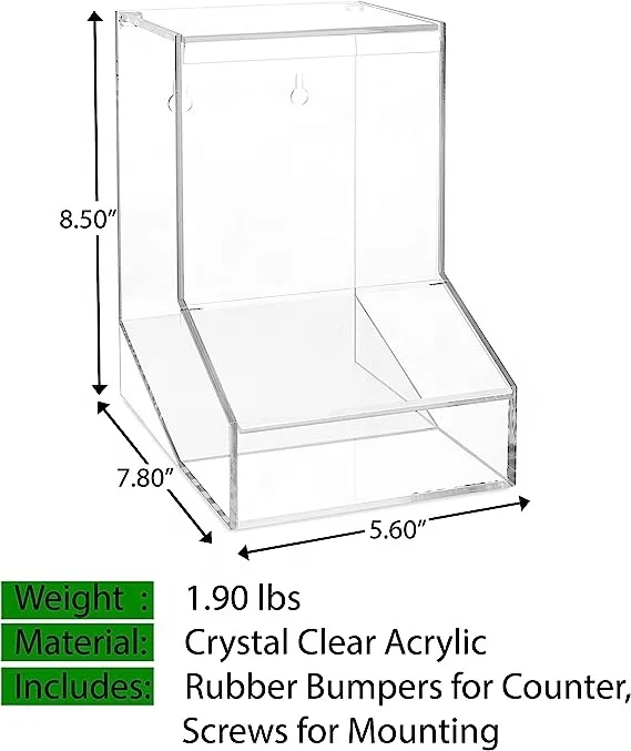 Acrylic Candy Dispenser Bin with 2 Lids for Bulk Candy Storage - Bubble Gum, Lollipops, Chocolate and More Snacks