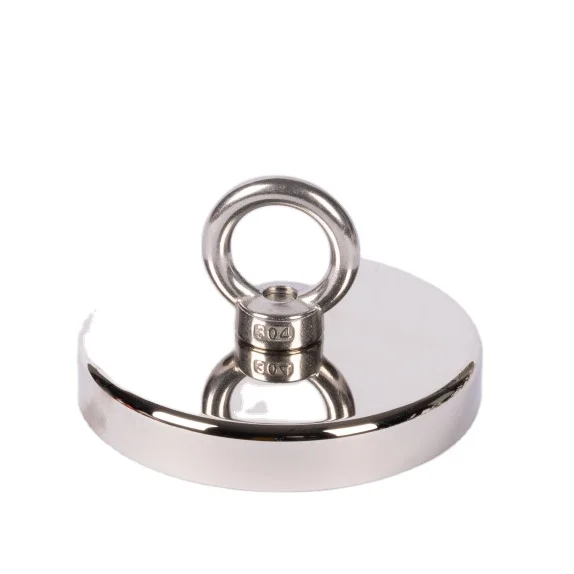 Pot magnet Industrial round disc big round magnet magnet with eyebolt