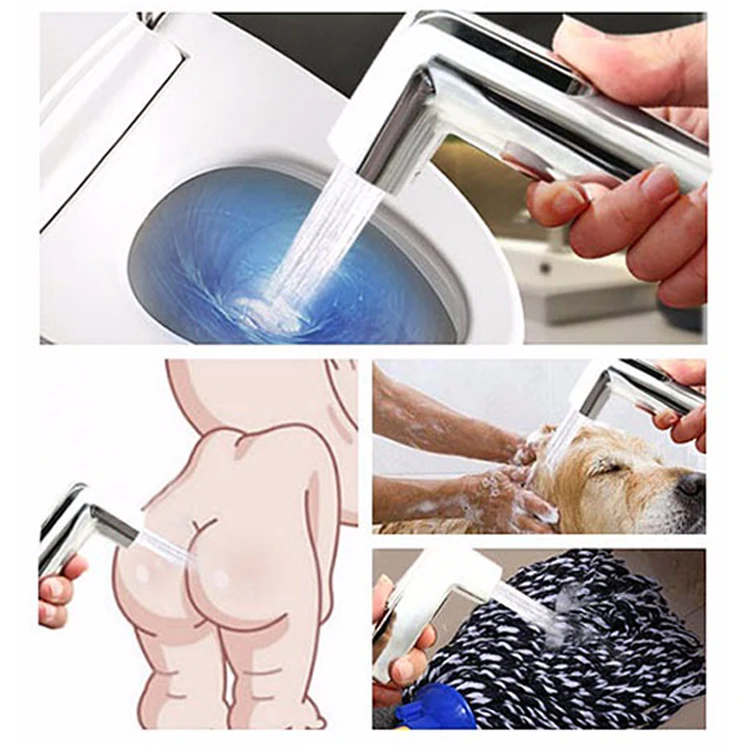 
Bathroom Chrome Gold Shattaf Portable Hand Spray Toilet Bidet 