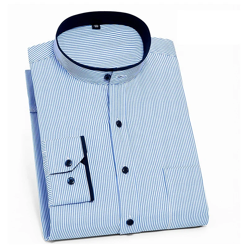 Classic casual  Double  collar botton down shirt men fitted dress shirt