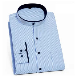 Classic casual  Double  collar botton down shirt men fitted dress shirt