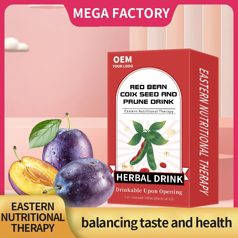 OEM/ODM Red Bean Coix Seed and Prune Drink Customizable Prebiotic Prune Concentrate Weight Drink Box Packaging for Customization