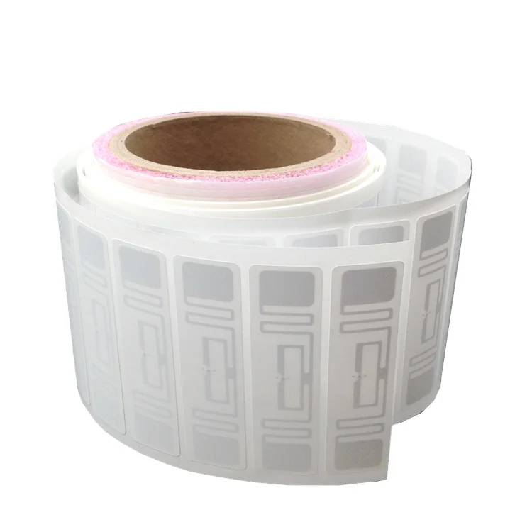 Custom logo 73mmx20mm Barcode Adhesive Contact Chip Card Tag Uhf RFID Label sticker