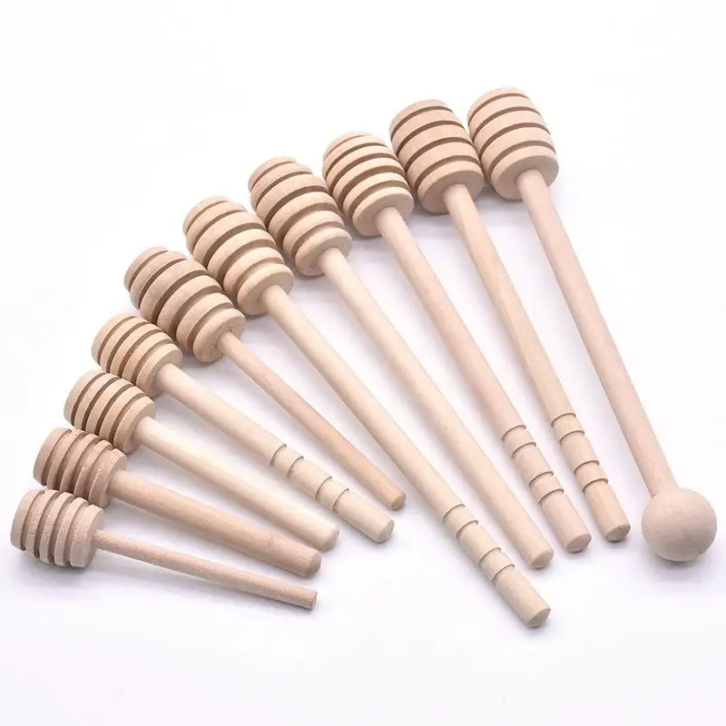 Customized LOGO Mini Wooden Honey Stick Honey Spoon / Dipper