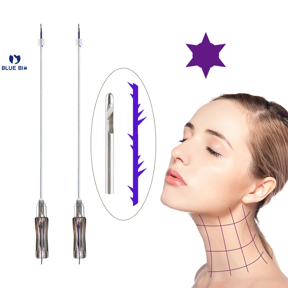 Ce Marked Wrinkle Remove 21g 90mm Hilos Pdo Korea Del Sur Blunt Cannula Cog 4d 6d Face Lifting Pdo Threads