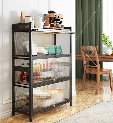 2 Layer Floor-standing Multi-layer Kitchen Shelf  Storage Multifunctional Kitchen Shelf Rack